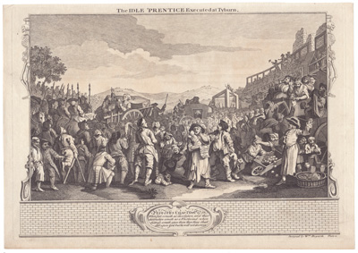 Industry and Idleness
(Plate 11)
The Idle 'Prentice Executed at Tyburn